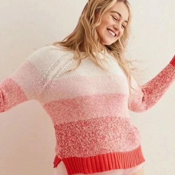 Aerie pink ombre crewneck sweater GUC size small - Picture 1 of 7